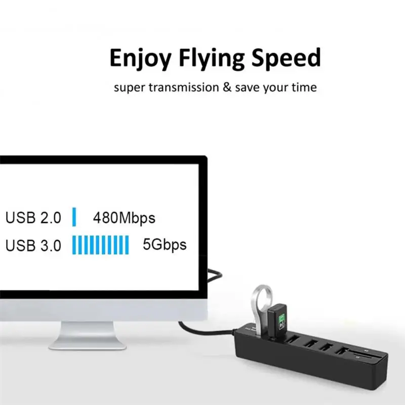 

Docking Station Tf/sd Card Reader Abs Multi Splitter Adapter Portable 8-port Divider Usb Hub Computer Accessories Power Adapter