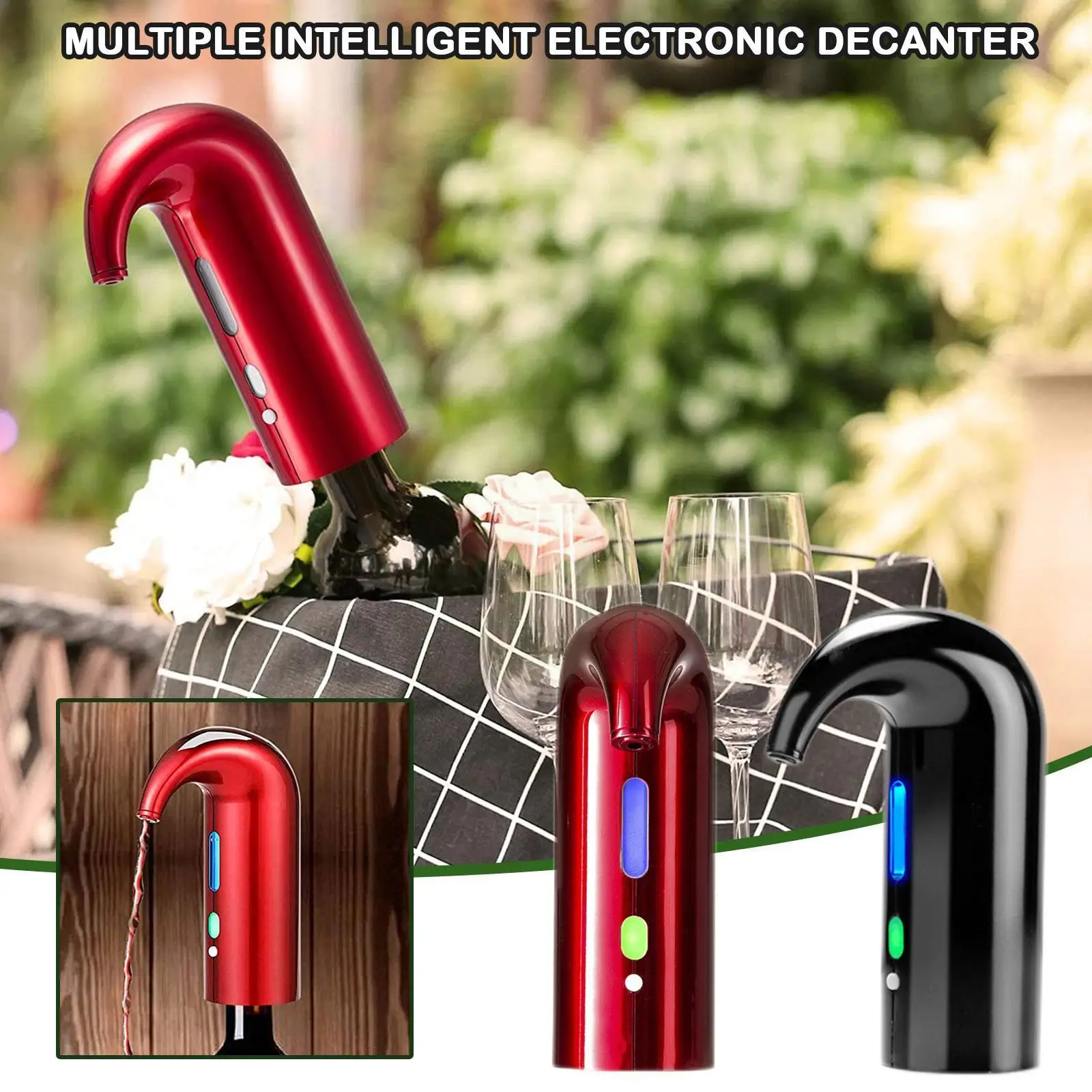 

1pcs Electric Wine Aerator Portable Pourer Instant Awakening Automatic USB Decanter Rechargeable One-Touch Dispenser Pump W R7L8