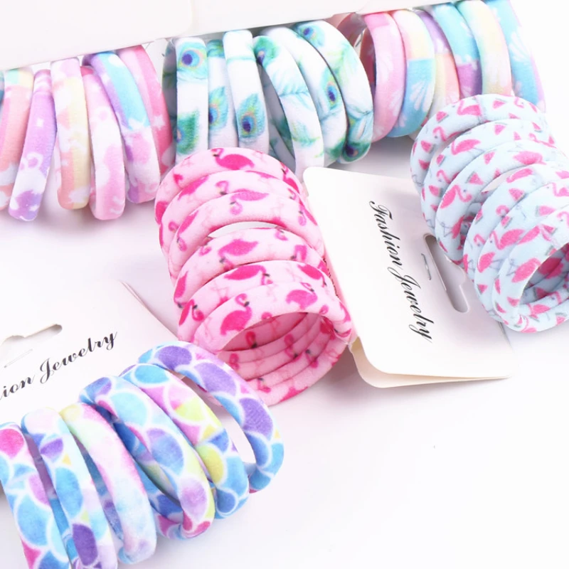 

HH6PCS Girls Women Candy Color Cotton Headband Print Fashion Elegant Elastic Hairband Sweet Fashion Rubber Band Hair Accesories