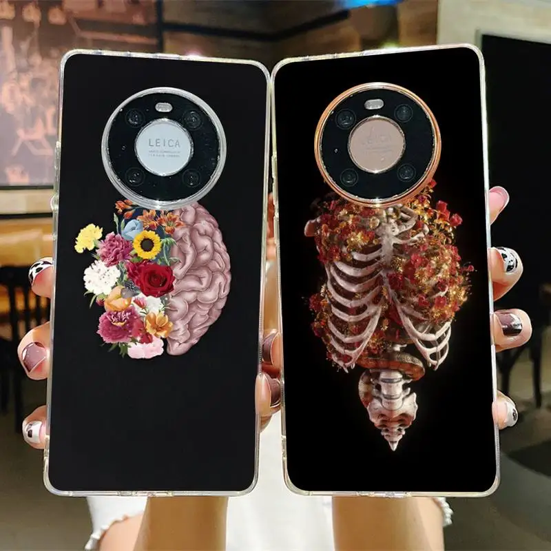 

Aesthetic Human Organs Brain Heart Phone Case for Samsung S21 A10 for Redmi Note 7 9 for Huawei P30Pro Honor 8X 10i cover