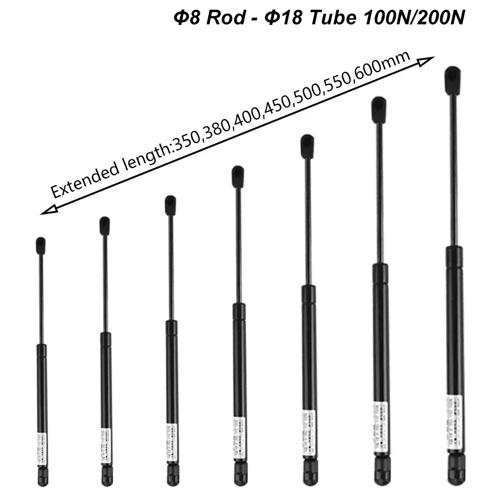 

1 шт. 100/200N 350/380/400/450/500/550/600 мм газовые мотылки шаровые розетки концы амортизаторы подъемные опоры капот багажник задняя дверь амортизатор