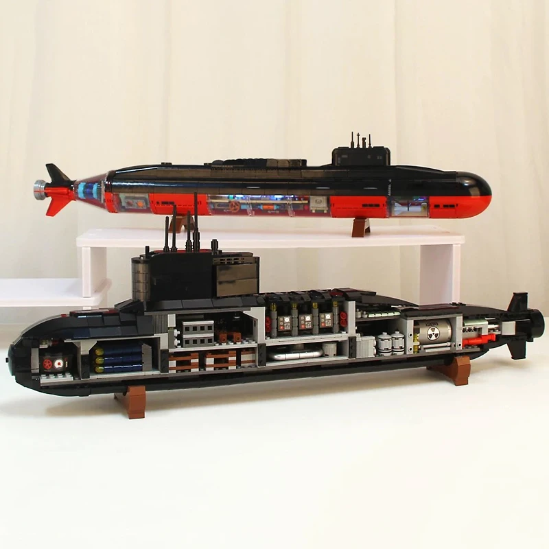 Военная серия стратегическая ядерная подводная лодка строительные блоки линкор