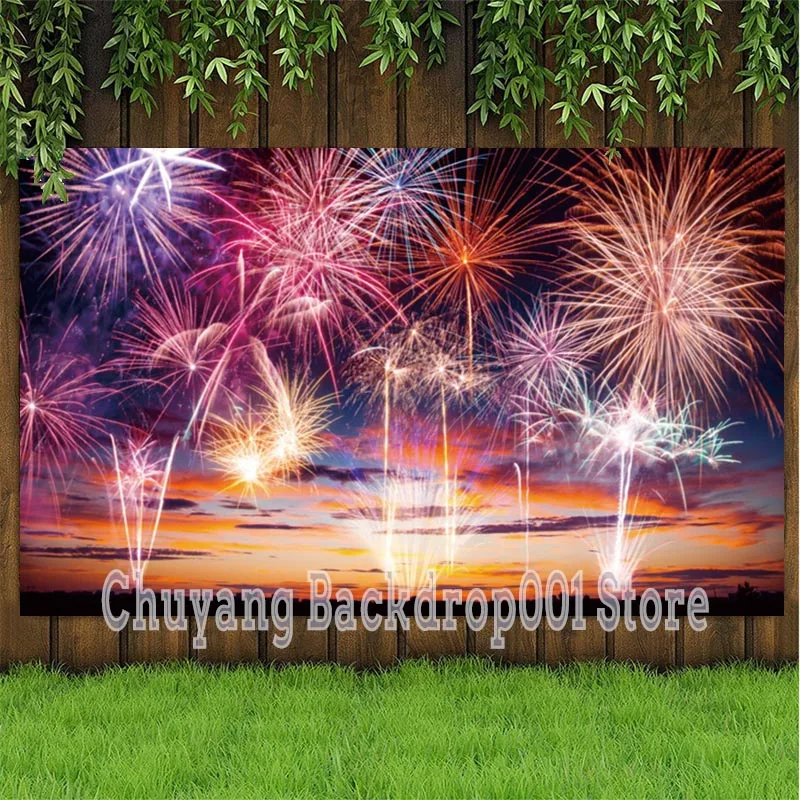 Fireworks Christmas Photography Backdrop Family Celebration Happy New Year Background For Photo Studio Prop