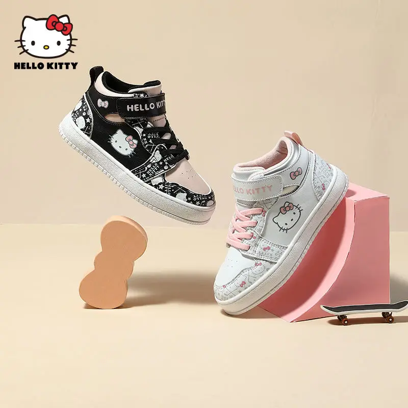 

Kawaii Hello Kitty Скейтбординг обувь Sanrios аниме детские плюшевые кроссовки KT cat мультфильм Zapatillas для детей спортивная обувь подарок