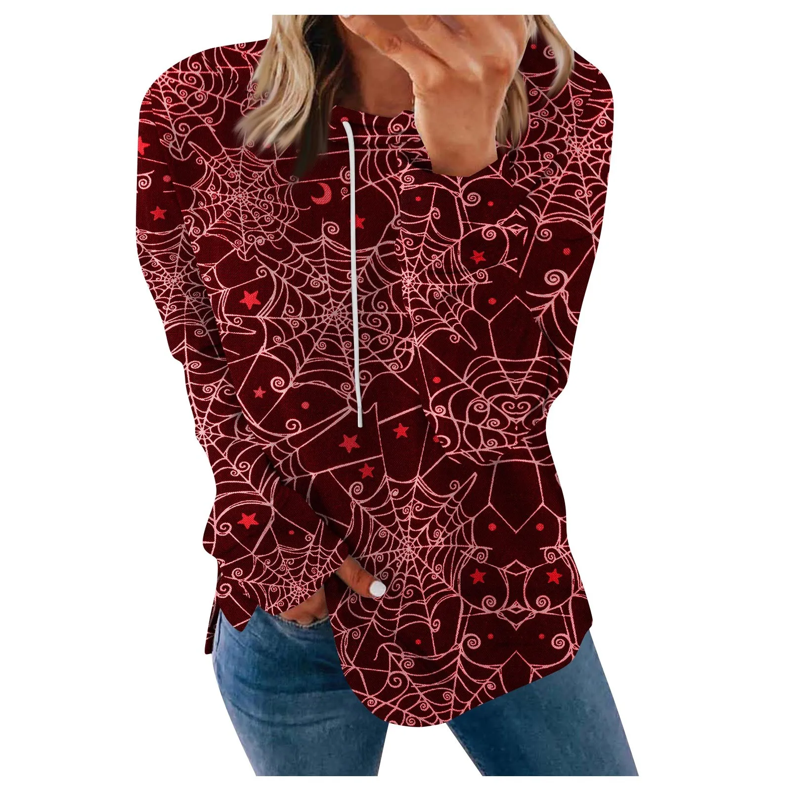 

Женские толстовки с длинным рукавом и принтом на Хэллоуин, свитшоты, одежда для девочек-подростков, повседневный Высококачественный свитер, пуловер, толстовки