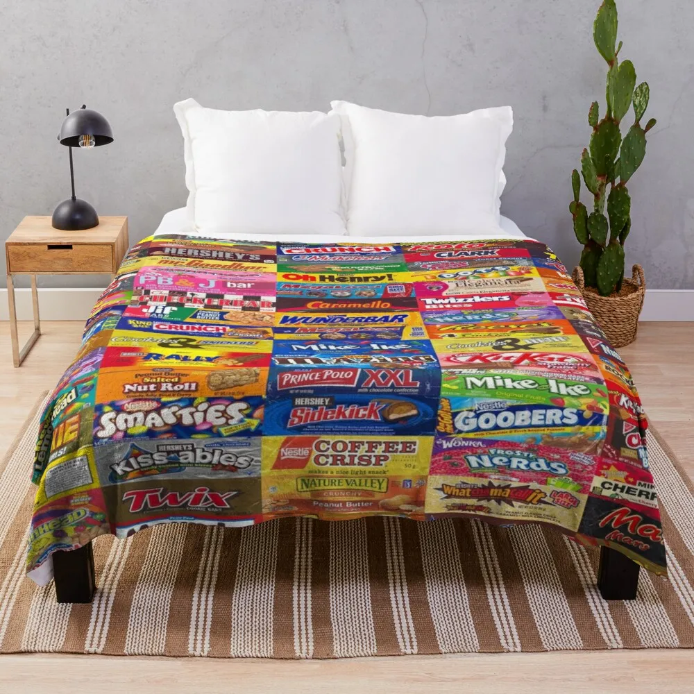 

Candy Wrappers Throw Blanket WarmBlanket Cute Blanket Heavy Blanket