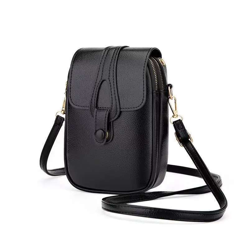 

Leather women's bag mini mobile phone bag
