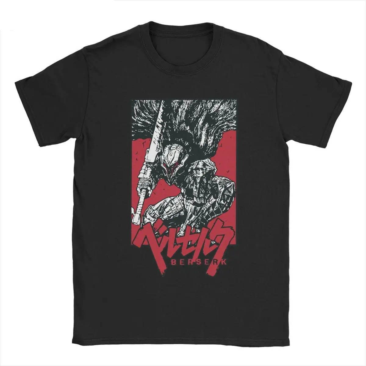 

Japanese Manga Berserk Guts T-Shirts Men 100% Cotton T Shirts Swordsman Gatsu Manga Anime Tee Shirt Plus Size Clothes