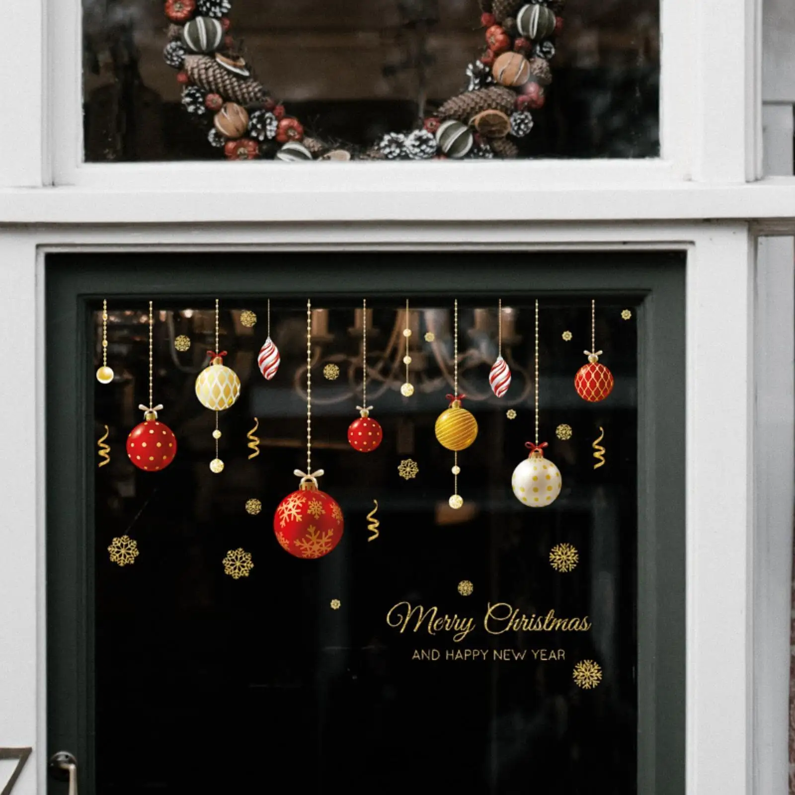 Рождественская наклейка на окно фреска рождественские украшения товары для