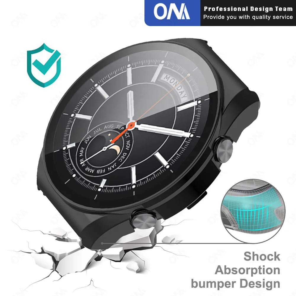 ПК жесткий защитный чехол с защитой экрана для Xiaomi Mi Watch S1 бампер полный Чехол + 9H