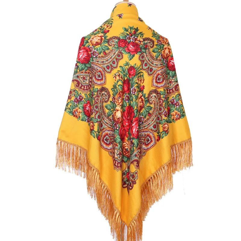 Большой русский квадратный шарф 160*160 см. Роскошный женский украинский с