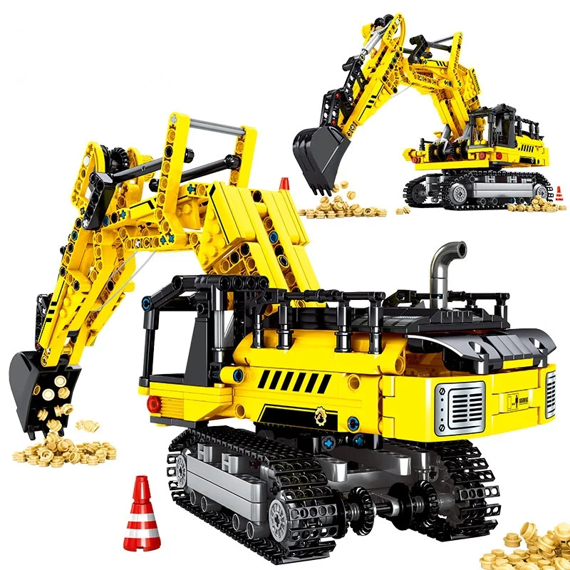 

DIY Truck Crane Construction Car City Technical Engineering Bulldozer Bricks Building Blocks Toys for Children Boy Birthday Gift