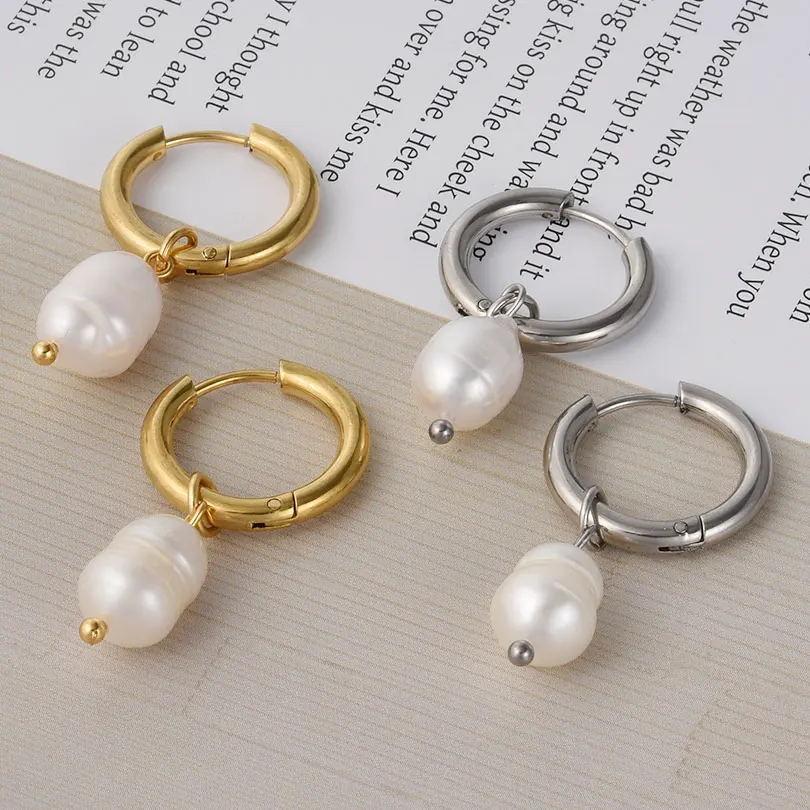 Висячие серьги с настоящим жемчугом для женщин и мужчин аксессуары серьги-кольца