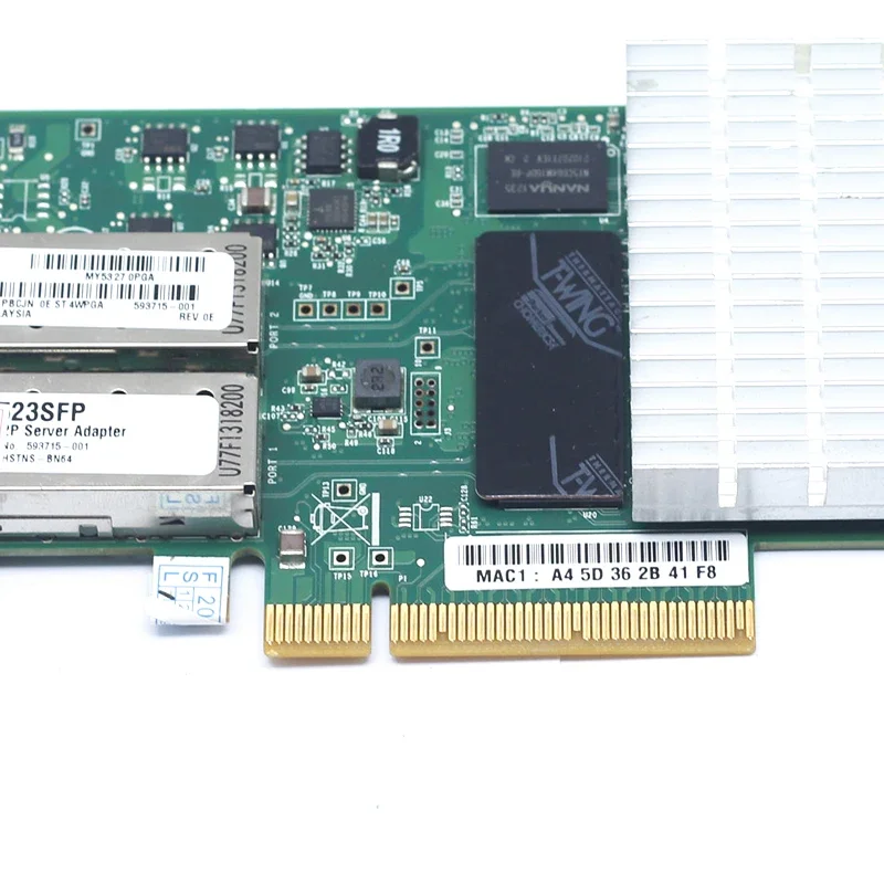 NC523SFP Двухпортовый сетевой адаптер SFP 10 Гбит/с Ethernet PCI-E 593742 -001 593715 Оптоволоконная