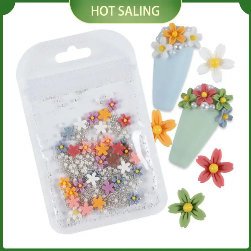 

40pcs/Bag Matte Five-Petal Nail Jewelry Three-Dimensional Resin Small Flower Jewelry Kawaii Nail Supplies Accessories