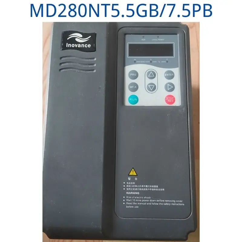 

The function of the second-hand frequency converter MD280NT5.5GB/7.5PB has been tested and is intact