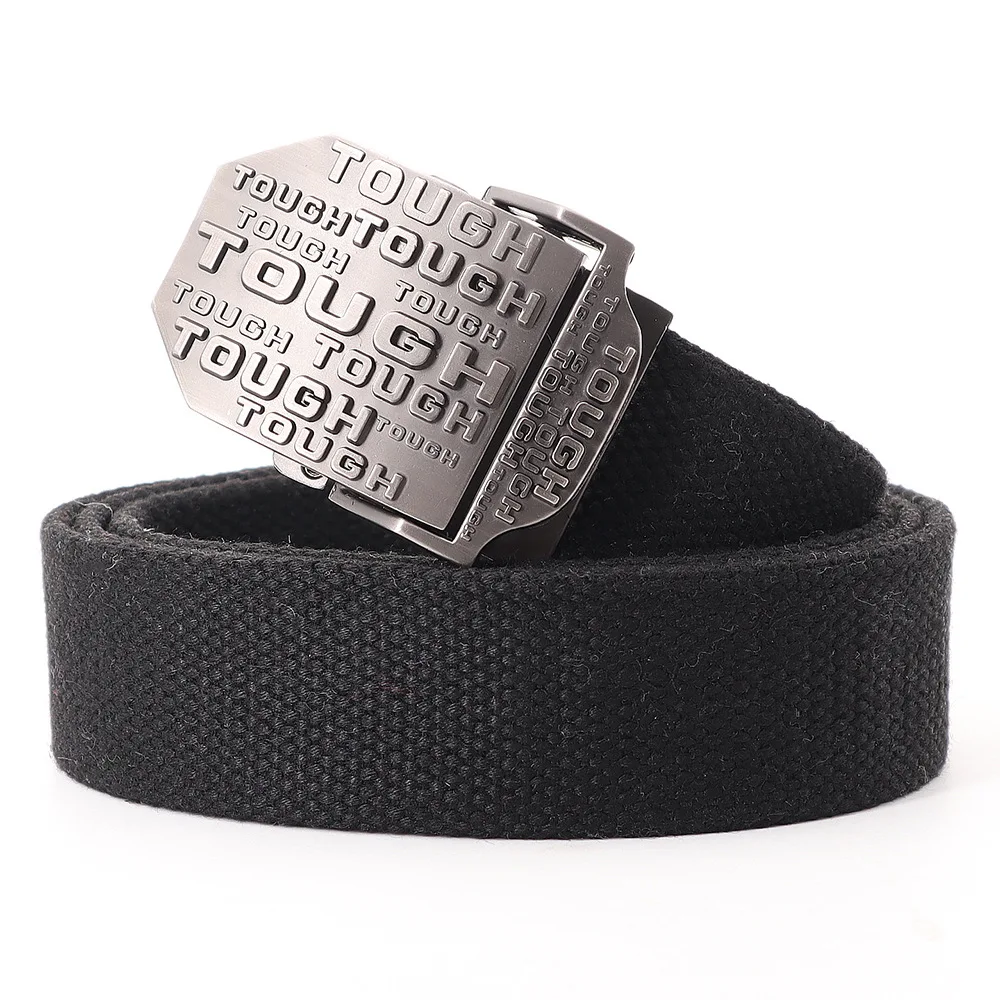 Men's  Korean Version of Young Students TOUGH Automatic Buckle Outdoor Leisure Canvas Belt