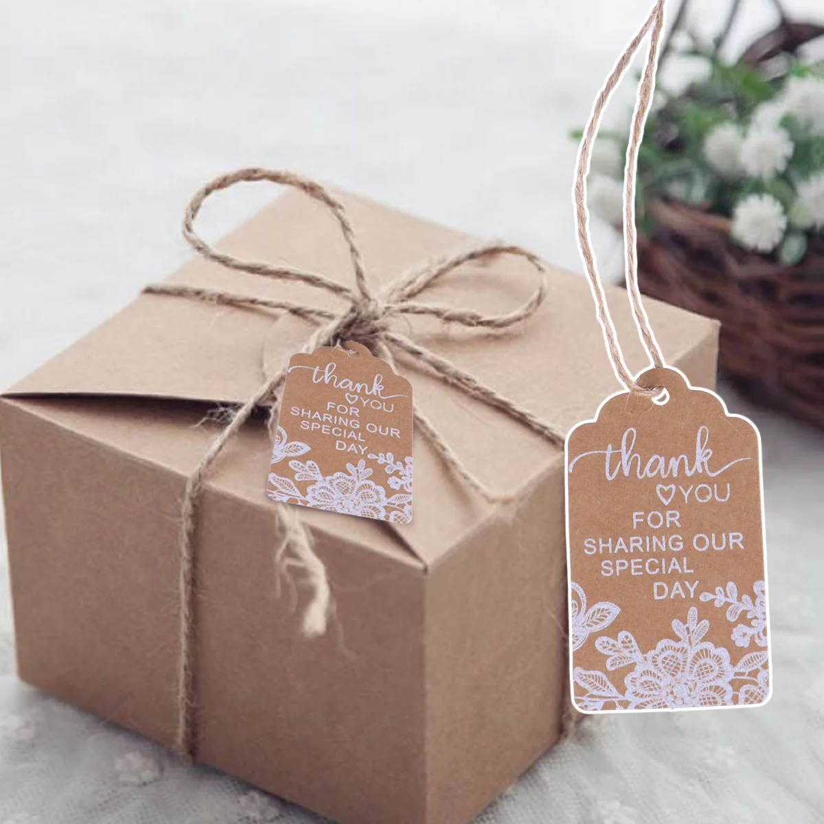 

Tags Wedding Kraft Paper Vintage Thank You Gift Party Hanging Tag Favors Brown Favorwine Multiuse Luggage New Rectangular