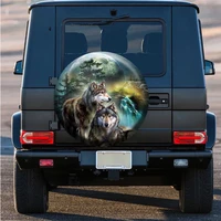 moon wolf tire cover custom tire protector personalized carfor truck suv trailer camper rvwithout camera hole