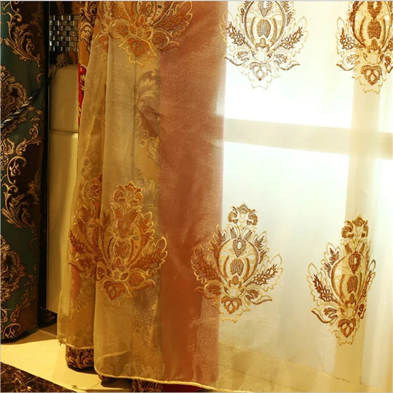 Королевские аристократические европейские шторы с вышивкой полноразмерные