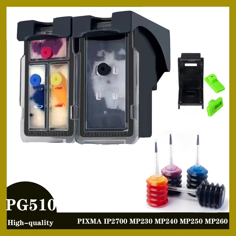 

Refillable for Canon PG510 CL511 PG-510 CL-511 Ink Cartridge For PIXMA IP2700 MP230 MP240 MP250 MP260 MP270 MP280 510XL 511XL