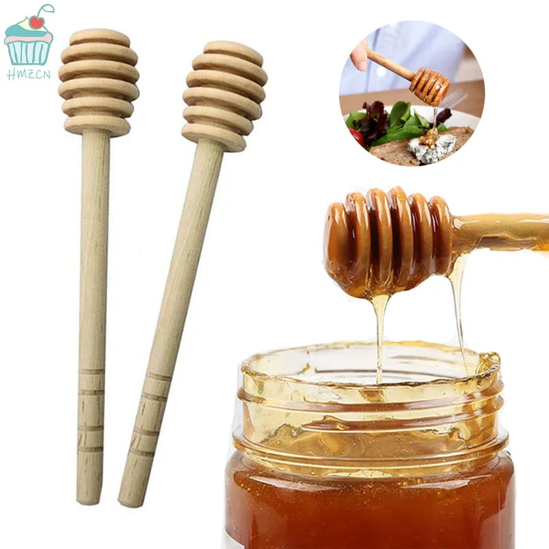 

10PCS 8cm Honey Stick Solid Wood Stirring Stick Take Honey Stick Coffee Milk Tea Jam Wooden Stirring Stick Dessert Honey Spoon