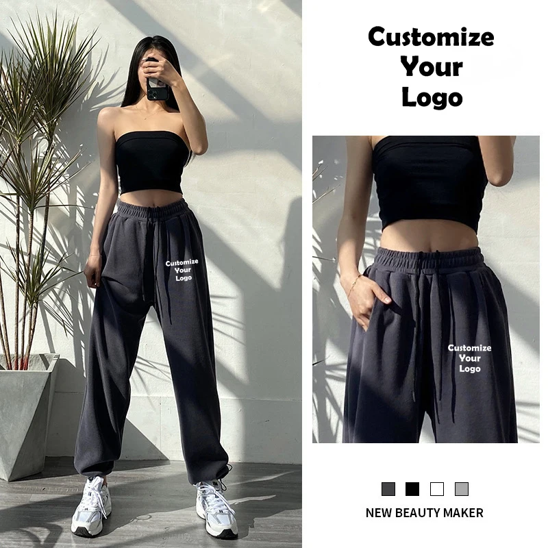 Customized Ladies Sweatpants Autumn Winter Outwear Long Pants Jogger Trousers Casual Sports Fitness Printed Jogging Pants Women