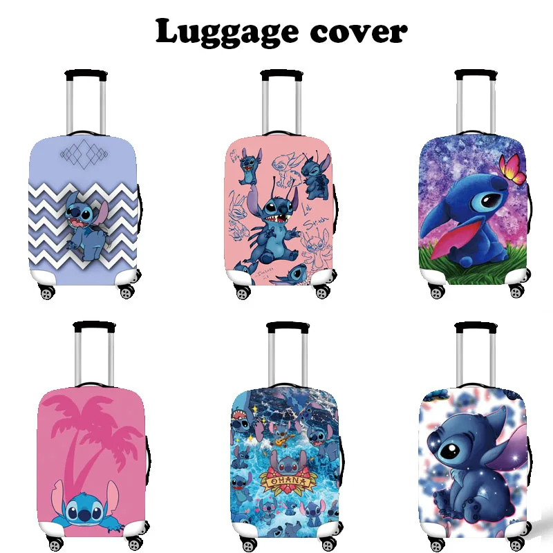 

Lilo & Stitch Suitcase Protective Cover Disney Cartoon Stitch Figure Stretch Rod Case Travel Accessories 18-24 Inch Dust Cover