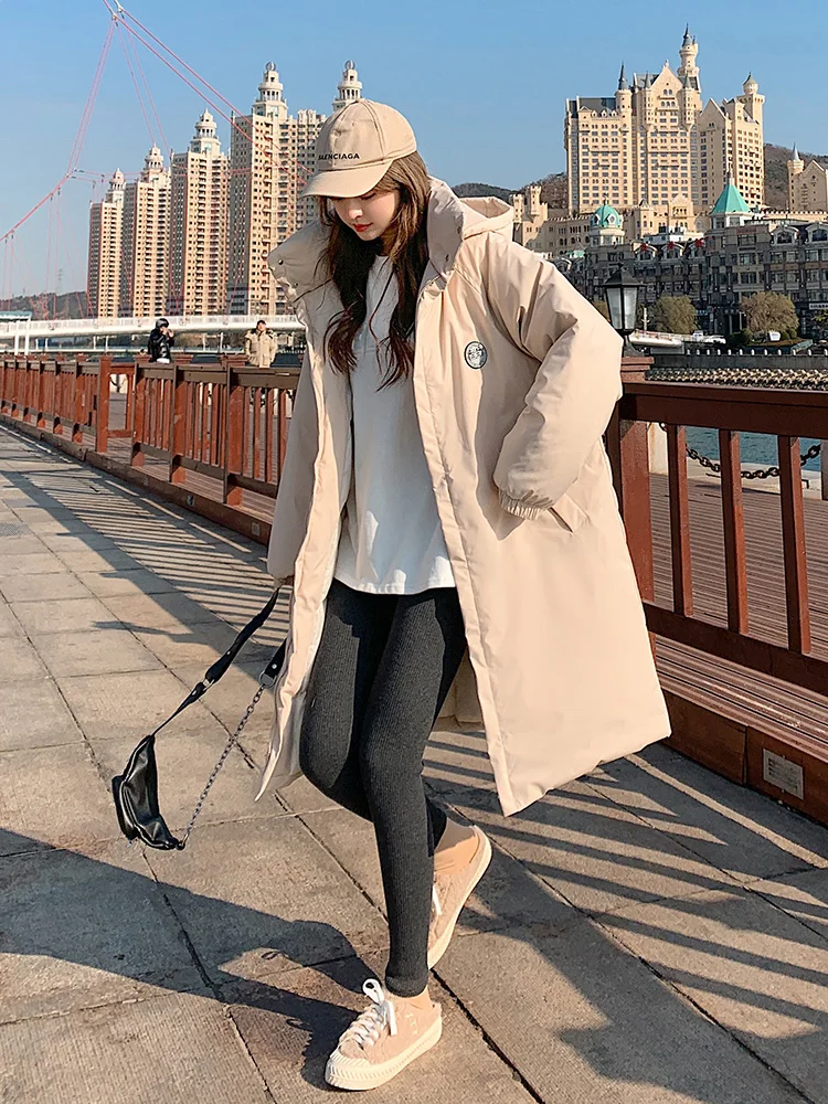 Vielleicht Autumn Winter Jacket Women 2022 Thick Warm Hooded Long Parkas Cotton Padded Coat Winter Casual Jacket Female Clothes