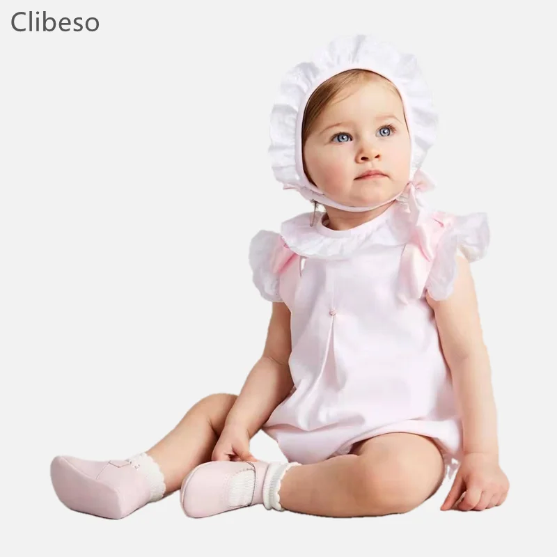 Clibeso розовые комбинезоны для маленьких девочек с шапками 2022 летняя детская