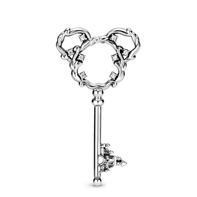 NEW 2019 100% 925 Sterling Silver Winter Christmas Series Red Castle Clear Cz Heart Pendant Fit DIY Original Bracelet Jewelry