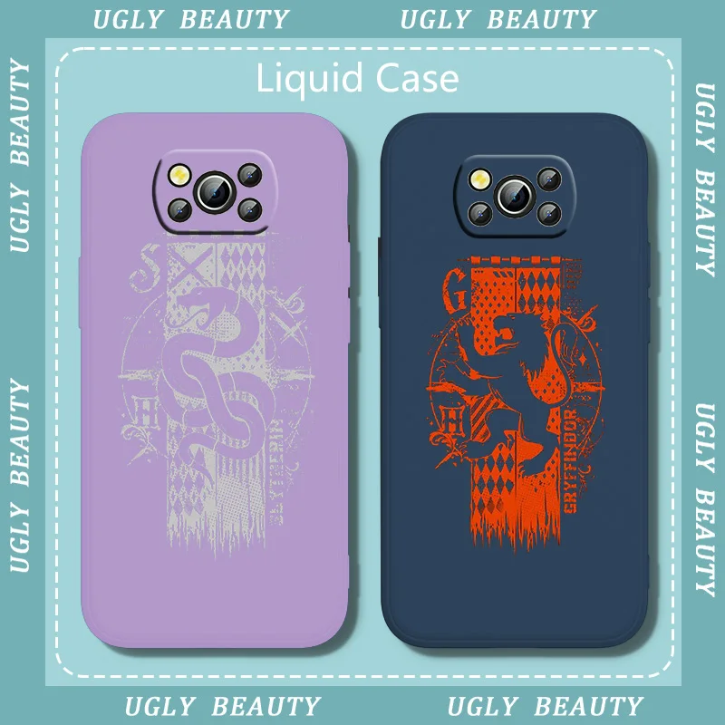 

School of Magic Harryy Potterer logo Phone Case For Xiaomi POCO F3 X3 NFC GT X2 C31 C3 M2 M3 M4 Pro Liquid Rope Funda Cover Soft