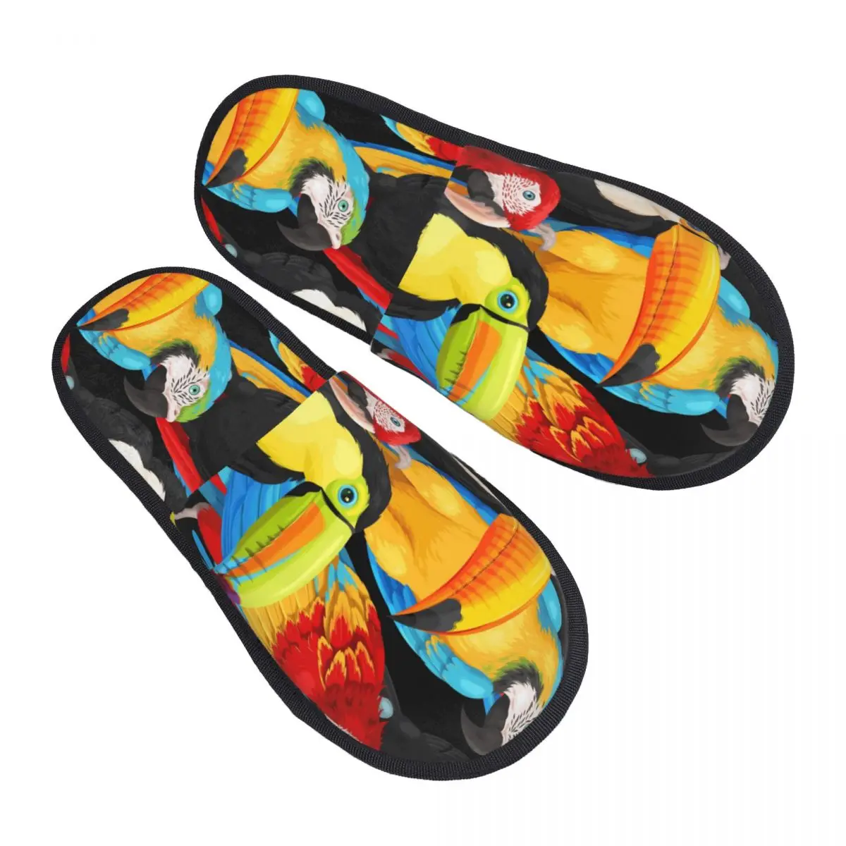 

Summer Macaws And Toucans Slipper For Women Men Fluffy Winter Warm Slippers Indoor Slippers