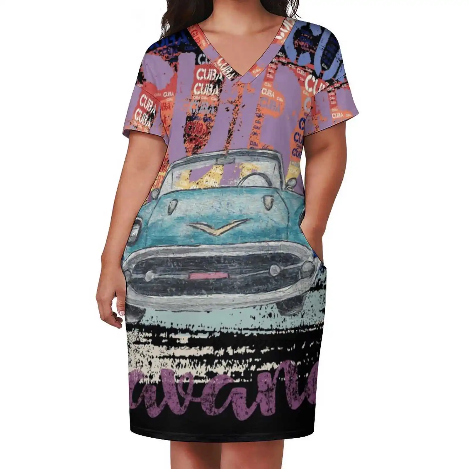 Куба Гавана Классический автомобиль Винтаж Рубашка I Подарок для фанатов