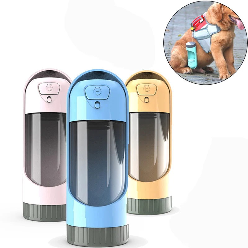 300ml Portable Pet Dog Water Bottle Drinking Bowl Feeding Water Dispenser Cat Dogs Outdoor Bottles for Small Medium Large Dogs