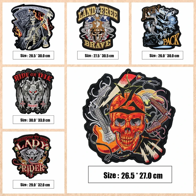 

Locomotive Retro Motorcycle Personality Large Embroidery Cloth Stickers Clothes Patch Patch T-shirt Decorative Decals Tide Cool