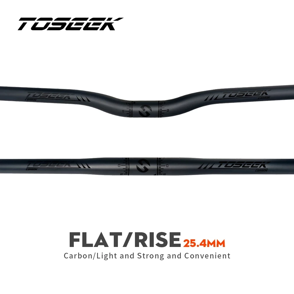 

TOSEEK Full Carbon Handlebar for Stem 25.4mm Handle Bar Folding Bicycle Kids' Bike MTB Parts Matt Black