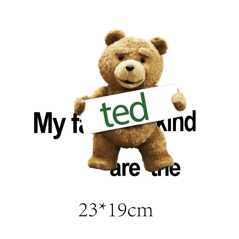 

Cute Teddy Bear Iron-on Transfers for Clothing Thermoadhesive Patch on Clothes Kids T-shirts Appliques Thermal Stickers Patches