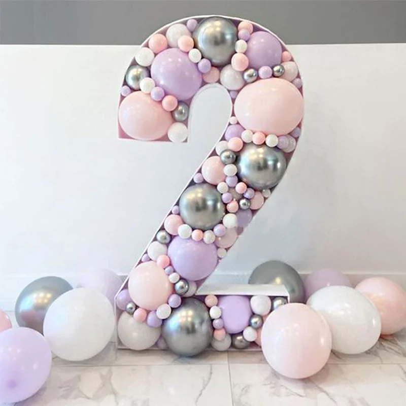 

73cm Large Number Frame Stand Balloon Filling Box Baby Shower DIY Decoration Birthday Party Anniversary Wedding Decoration