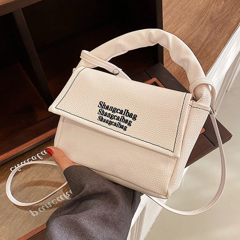 

HAEX New Design Women's Bag 2022 Trend Casual PU Mini Handbag Female Korean Style Letter Print Versatile Shoulder Messenger Bag