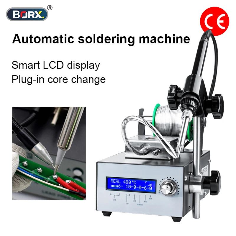 BORX Automatic Soldering Machine Digital Screen Manual Tin Welding Machine Soldering Iron Temperature 200-480 Degr Welder