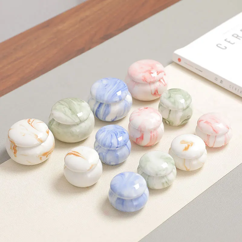 

Pet urns Marbled glaze mini cute store animal ashes sealed jar souvenirs