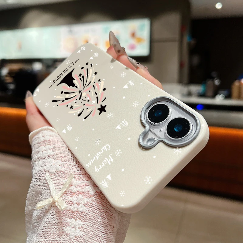 Чехол Рождественская елка со снежинкой для iPhone 16 Pro Max роскошный силиконовый