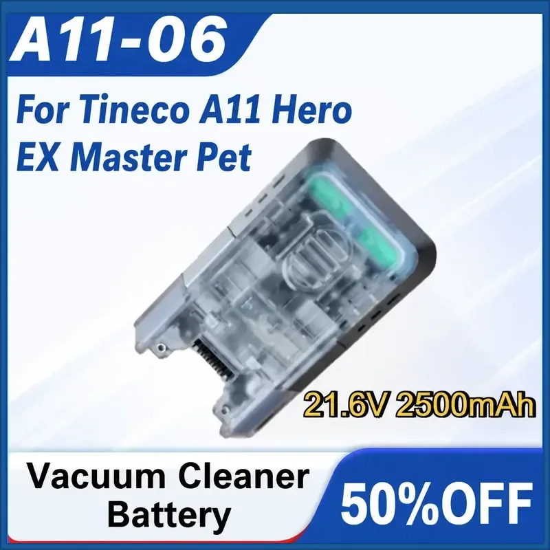 Фото Аккумуляторная батарея A11-06 21.6V 2500mAh для беспроводного пылесоса Tineco A11 Hero EX Master Pet, литий-ионный аккумуляторный блок №1