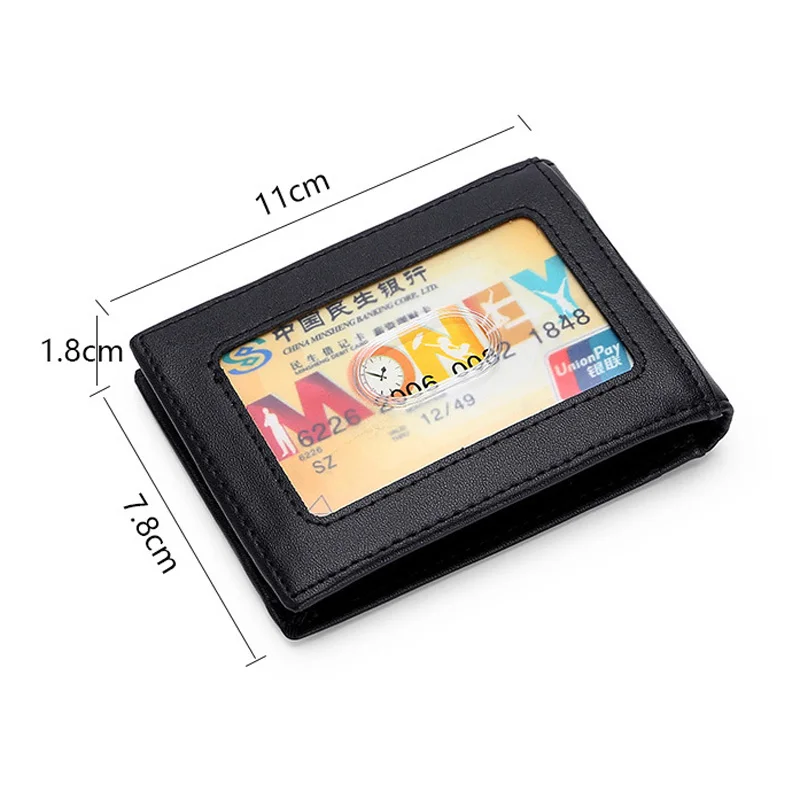 Мужской кошелек с RFID-блокировкой и металлическим зажимом маленький из