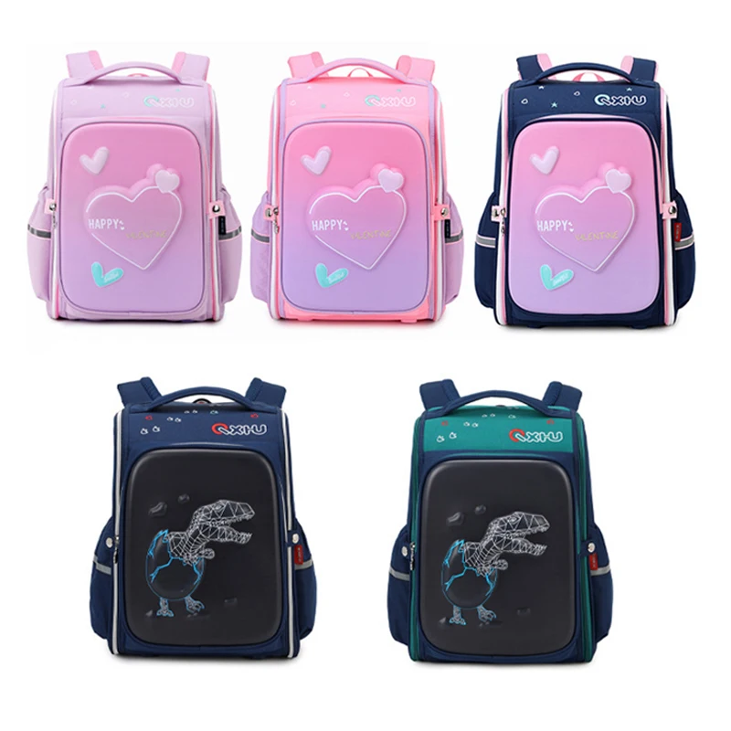 Children Primary Large Backpack Lovely Pink Print Princess Schoolbag Cute Girls School Bags Heart Kids Bookbags Mochila Escolar