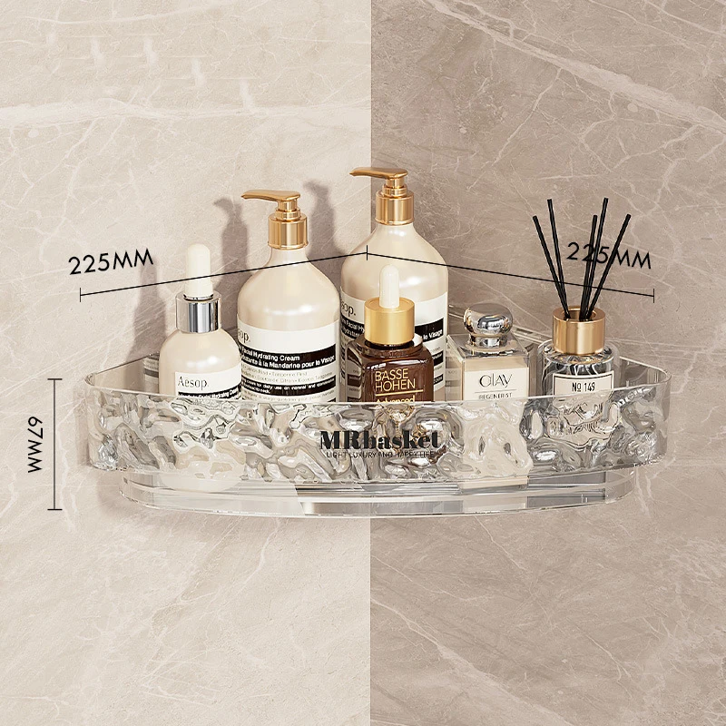 

Прозрачная настенная полка для ванной комнаты