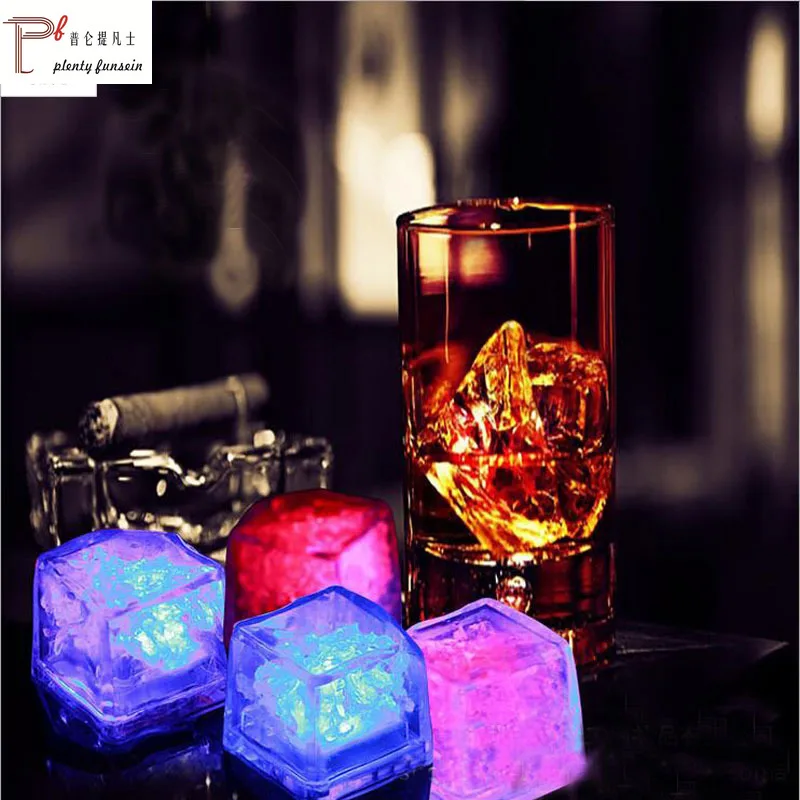 

Flashing Ice Cubes Led Light Water-Actived Luminous Glowing Block Christmas Wedding Party Festival Decoration Props x12 PCS/pack