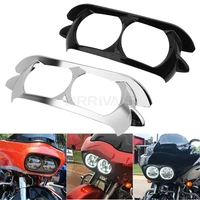 motorcycle dual headlight fairing trim abs bezel scowl headlamp cover for harley touring road glide special fltrx 2015 2021