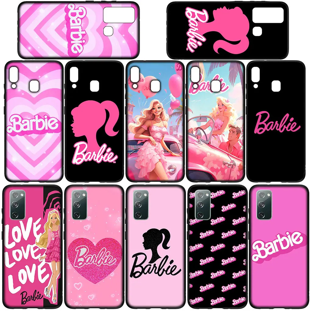 Модный розовый чехол для телефона B-Barbie девушек Samsung Galaxy S24 S23 Fe Ultra A55 A35 A24 A15 A05 M55 M15